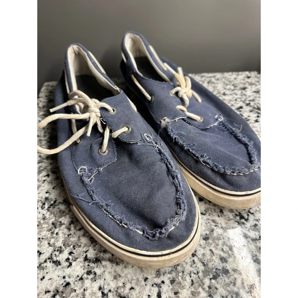 Columbia Men's Navy Blue Canvas Boat Shoes Lace‎ Up Casual Comfort Size 11